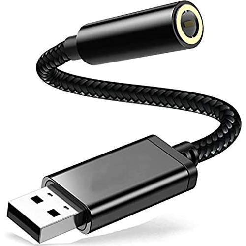 【互換品】 ヘッドホン・マイク端子を一体化に設計されたUSBUSB to 3.5mm オーディオケー...