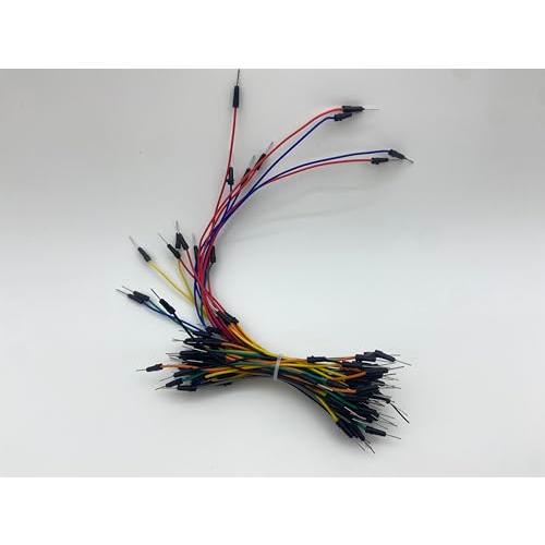 ブレッドボード ジャンパーワイヤー 65ピースセット 高耐久性 多色カラー 電子工作に最適 ジャンパ...