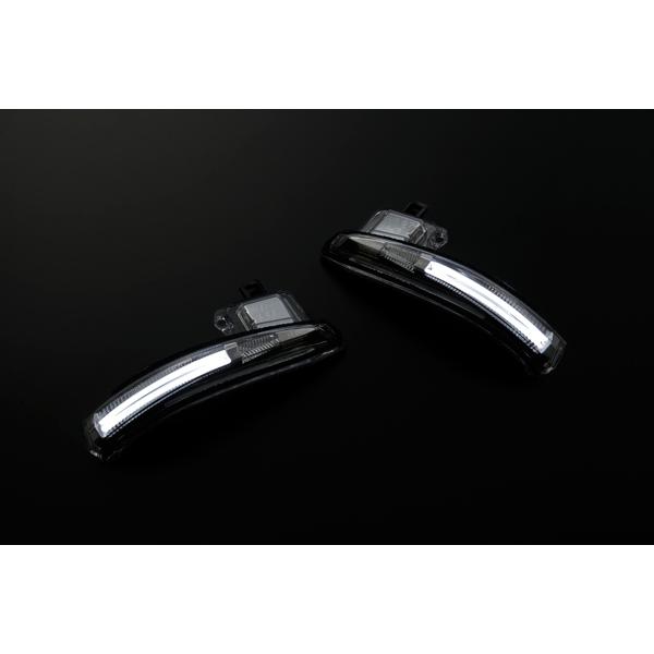 50系 RAV4 LED ウインカーミラーレンズKIT クリア/白光 ライトバー ポジション フット...