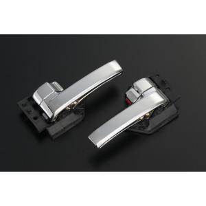 トヨタ FJクルーザーに対応 インパネ フロント インナー ドア ハンドルパネル FJクルーザー クロームメッキインナーハンドル 左右セット 純正交換式