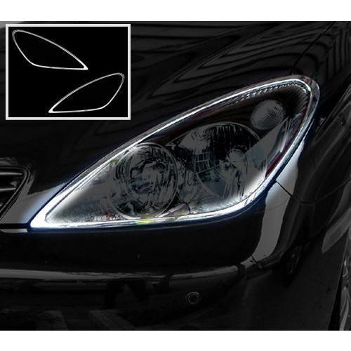 30系ウィンダム レクサスES330 クロームメッキヘッドライトリング 左右セット アイライン ヘッ...