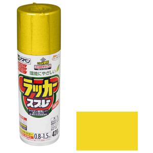 アスペンラッカースプレー アサヒペン 塗料・オイル スプレー塗料 420ML キイロ｜shiningstore-express