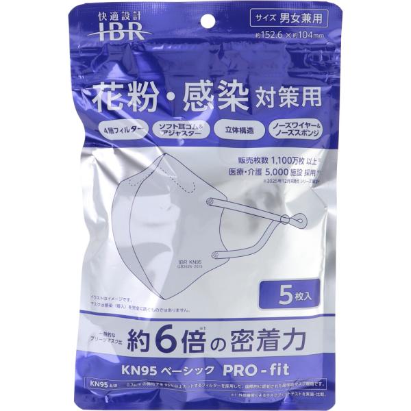 KN95 ベーシック PRO-fit マスク ホワイト 5枚入