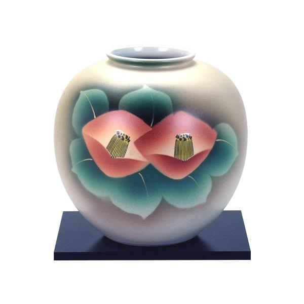 九谷焼 6号花瓶 赤椿 N166-04