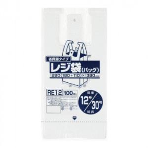 ジャパックス レジ袋省資源 関東12号/関西30号 乳白 100枚×20冊×3箱 RE12