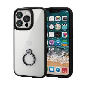 エレコム iPhone 13 Pro TOUGH SLIM LITE フレームカラー リング付き PM-A21CTSLFCRBK｜shiningstore-life