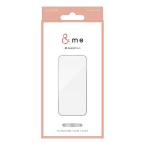 エレコム iPhone 15 &me ガラスフィルム フレーム付き 高透明 PM-A23AFLGFSV｜shiningstore-life