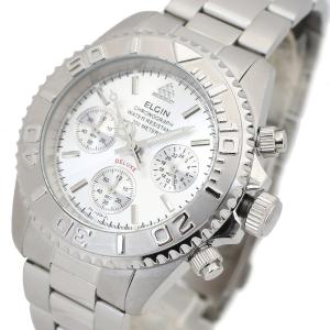 エルジン ELGIN クロノグラフ 腕時計 FK1120S-N メンズ シルバー 国内正規品｜shiningstore-life
