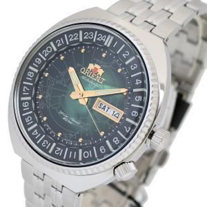 オリエント ORIENT 腕時計 RN-AA0E02E メンズ リバイバル ワールドマップ 自動巻き グリーン シルバー｜shiningstore-life