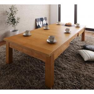天然木オーク材伸長式こたつテーブル 長方形(80×120〜180cm) : ベッド