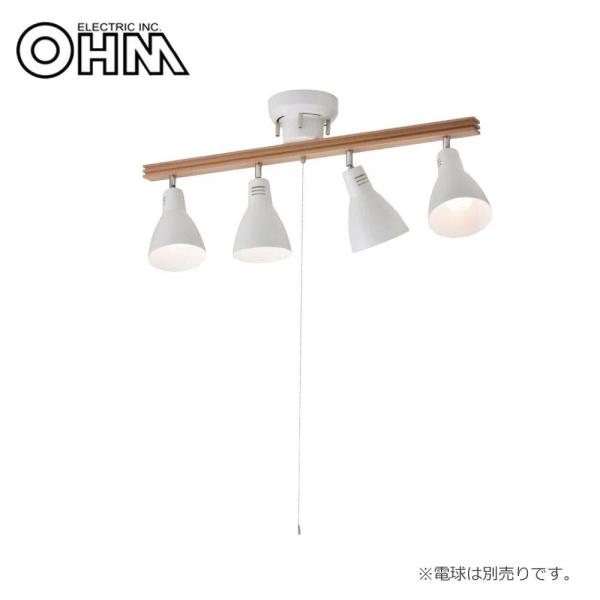 オーム電機 OHM 室内照明器具 4灯シーリングライト ホワイト 電球別売 LT-YN40AW-W