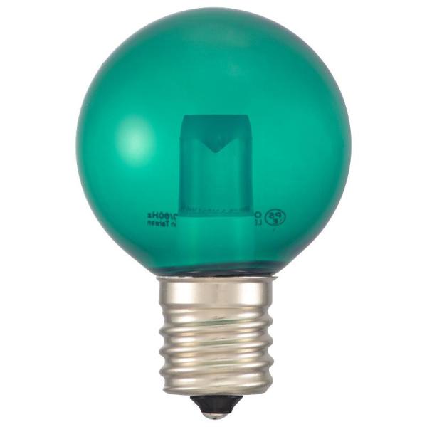 OHM LEDミニボール球装飾用 G40/E17/1.2W/6lm/クリア緑色 LDG1G-H-E1...
