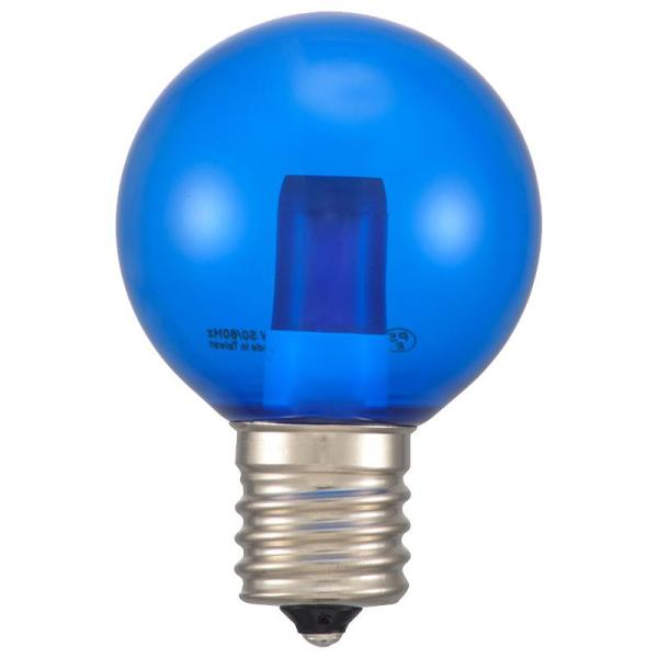 OHM LEDミニボール球装飾用 G40/E17/1.2W/1lm/クリア青色 LDG1B-H-E1...