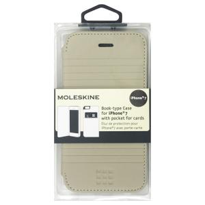 MOLESKINE PU LEATHER BOOKTYPE CASE - DEBOSSED LINE - BEIGE MOFLBKP7DLBE｜shiningstore-next