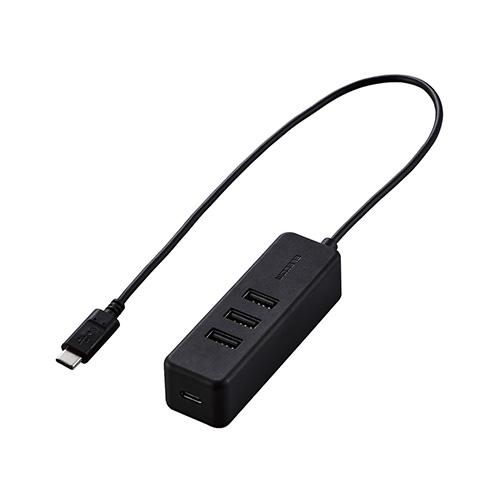 エレコム USB Type C ハブ/USB2.0/USB-Aメス3ポート/PD対応Type-C1ポ...