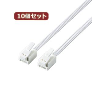 10個セット エレコム ツメ折れ防止モジュラーケーブル MJ-T5WHX10｜shiningstore-next