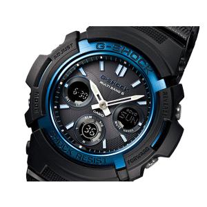 カシオ Gショック メンズ 腕時計 AWG-M100BC-2AJF ブラック/ブルー 国内正規 ブラック｜shiningstore-next