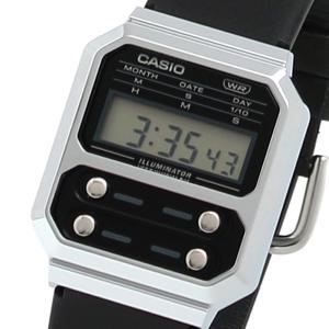 カシオ CASIO A100WEL-1A 腕時計 ユニセックス ブラック、シルバー クロノグラフ クオーツ デジタル｜shiningstore-next