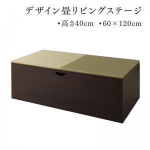 おしゃれ 幅120cm日本製 収納付きデザイン畳リビングステージ 畳ボックス収納 60×120cm ...