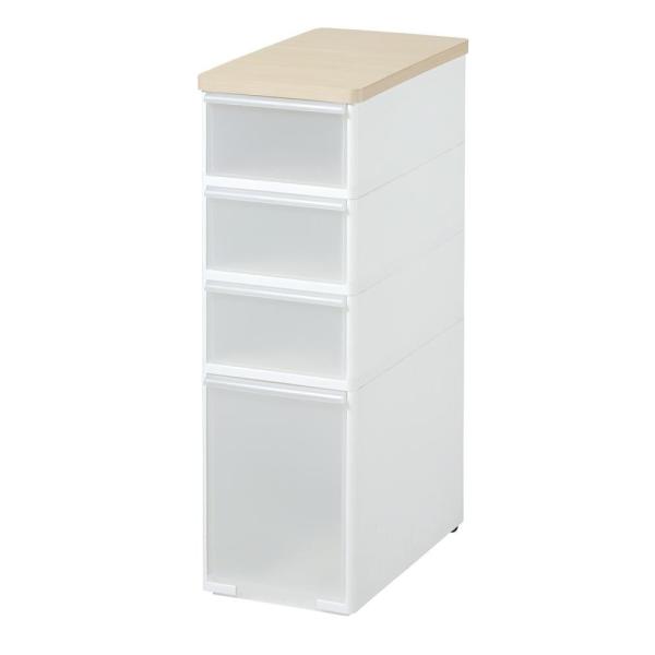 吉川国工業所 収納ストッカー 耐熱木天板ストッカーワイド 4段 (コロ付き) ホワイト MS-103...