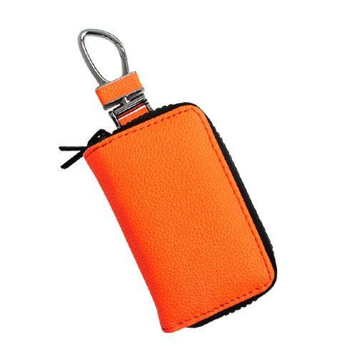 AWESOME(オーサム) スマートキーケース ダブルファスナー 蛍光レザー 蛍光オレンジ ASK-...
