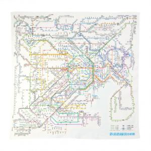 東京カートグラフィック 鉄道路線図 ハンカチ首...の詳細画像1