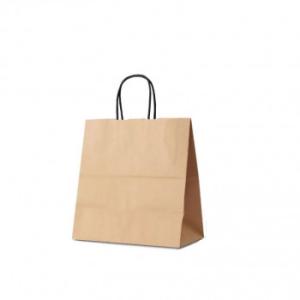 自動紐手提袋 T-5W 茶無地(黒紐) 1585 50枚