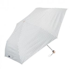Waterfront ぺん細サンシェイド 折りたたみ傘 50cm ギンガムチェック ベージュ S35...