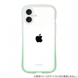 iPhone16専用背面型ケース Chrome-gradation White Mint iP24-...