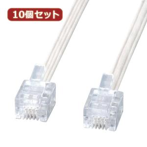 10個セット サンワサプライ エコロジー電話ケーブル TEL-E4-15N2 TEL-E4-15N2X10｜shiningstore