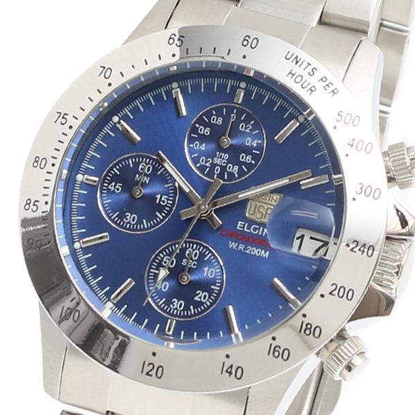 エルジン 腕時計 FK1184S-BL3 メンズ クォーツ ブルー シルバー 国内正規品 ELGIN