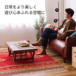 手織りウールのキリム ラグマット 140×200cmの詳細画像2