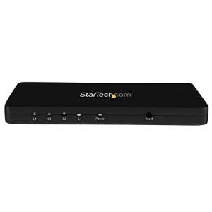 StarTech.com 4出力対応 4K HDMI 分配器 アルミ筐体 HDMI オーディオ/ビデオ スプリッター 4K 30Hz ST124HD4｜shiningtoday