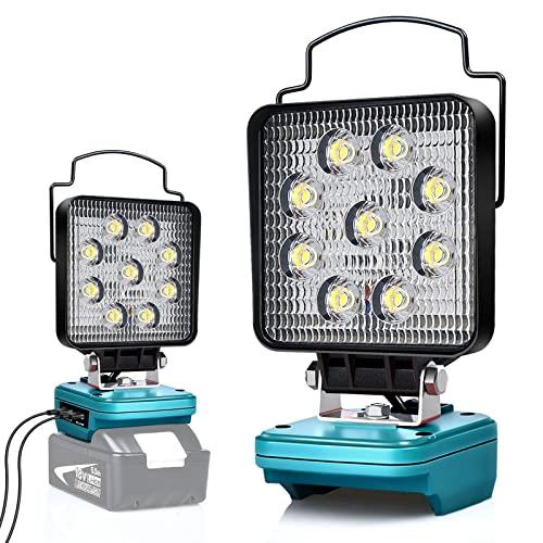 LED投光器 屋外ワークライトマキタ18v用9連LED丸型ワークライト キャリーハンドル付き IP6...