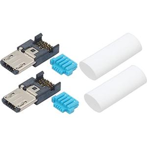 オーディオファン USB自作コネクタ microB用 4芯専用 コネクタ 自作 オス DIY USB2.0 microUSB はんだ不要 はめ込み式｜shiningtoday