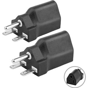 100V変換プラグ、15A 日本仕様200Vプラグ変換100V電源プラグ 100V コンセント変換アダプター/NEMA 6-15〜5-15仕様 6-1