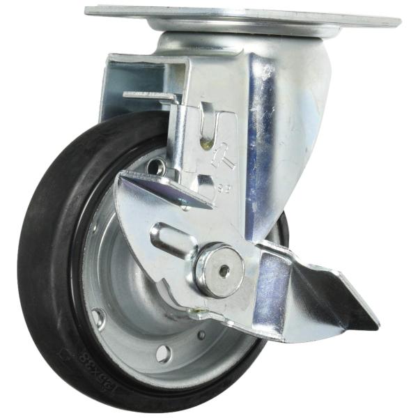 ハンマーキャスター(Hammer Caster) 軽量キャスター 旋回式ゴム車輪 125mm ストッ...