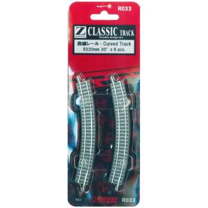 ロクハン(Rokuhan) Zゲージ R033 曲線レール R220-30°(6本入り)