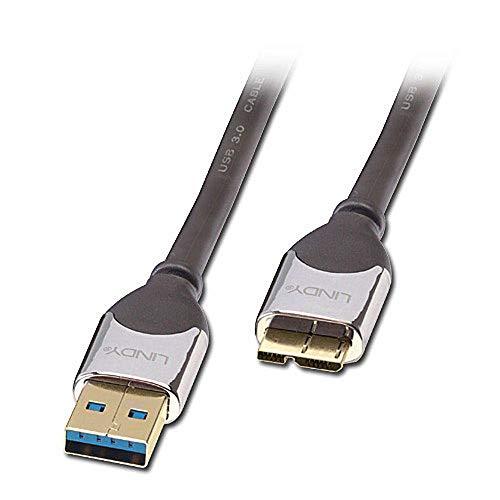 LINDY クロム USB3.0ケーブル、TypeAオス/TypeB Microオス、3m(型番:4...