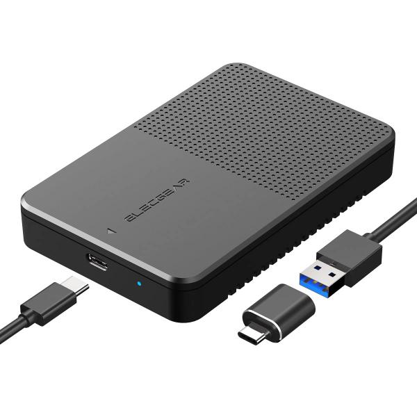 ElecGear USB C 3.1外付けディスクエンクロージャ、7mm?15mm 2.5インチSA...