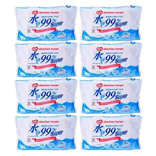 アカチャンホンポ 赤ちゃん本舗 水99% Super 新生児からのおしりふき 90枚 8個