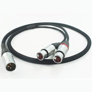 [ 1 XLR変換2 XLR ] 1 XLR to XLR(L-R)銀メッキ線ケーブル外径8mmステレオ 変換バランス ケーブルオーディオケーブル (｜shiningtoday