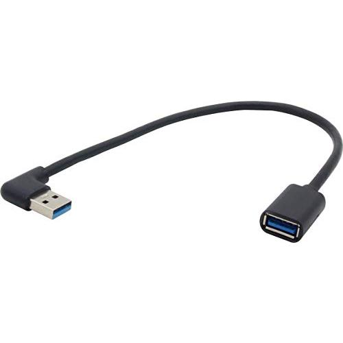 オーディオファン USB延長ケーブル L字 オス USB3.0 方向変換 Aタイプ メス - Aタイ...