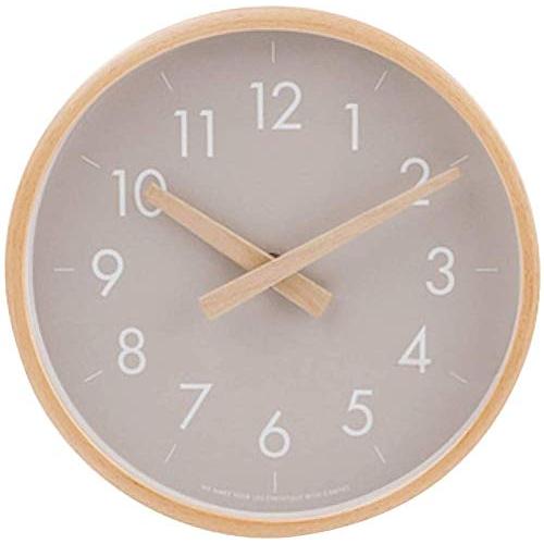 木製の針と曲木の温もりがある ウォールクロック グレージュ S 直径21cm 上質感あるシンプルなフ...