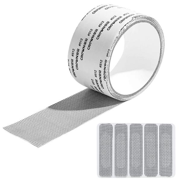 網戸補修テープ 網戸パッチ 窓の排水穴シール5枚付き 網戸補修シール 防虫網 2022年最新改良 超...