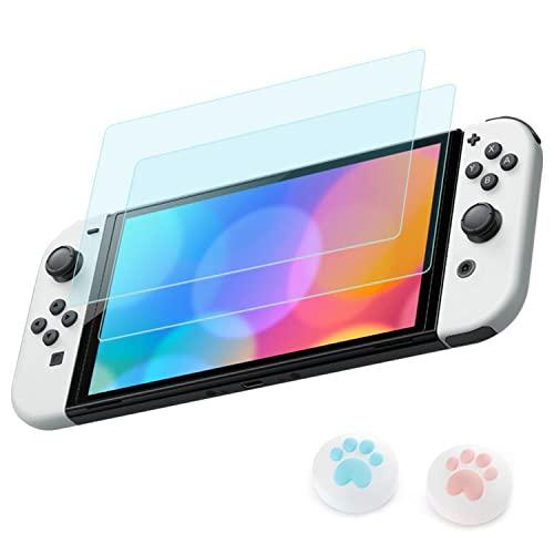 Switch 有機ELモデル用 ガラスフィルム 強化 ガラス 保護 フィルム ブルーライトカット 目...