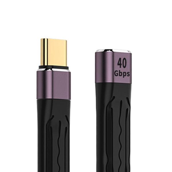 cablecc USB4 延長ケーブル スリム フラット オス-メス 40Gbps 13cm 100...