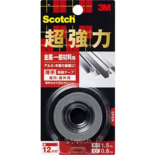 3M 両面テープ 超強力 金属 一般材料用 幅12mm 長さ1.5ｍ スコッチ KKD-12R 小巻