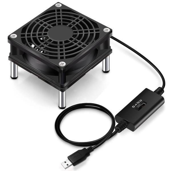 Mauknci USBファン 8cm 静音 5V 3段階風量調整 長時間稼働 USB 冷却ファン 8...