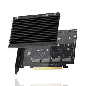 EZDIY-FAB Quad M.2 PCIe 4.0/3.0 X16 拡張カード、ヒートシンク付き, PCI-Express X4対応, Intel